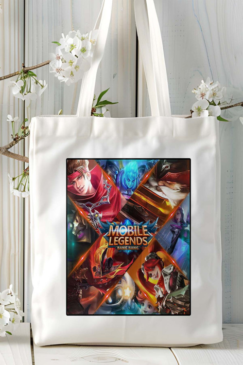Art hedi̇ye mobile legends Mobil Oyun Baskılı Bez Çanta Omuz Çantası Çift tafaflı baskı kişiye özel 1