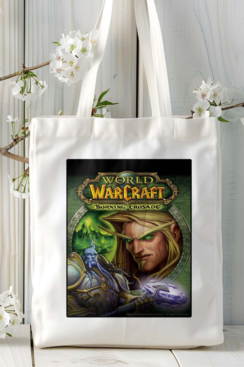 Art hedi̇ye World of Warcraft Oyun Baskılı Bez Çanta Omuz Çantası Kişiye Özel model 5