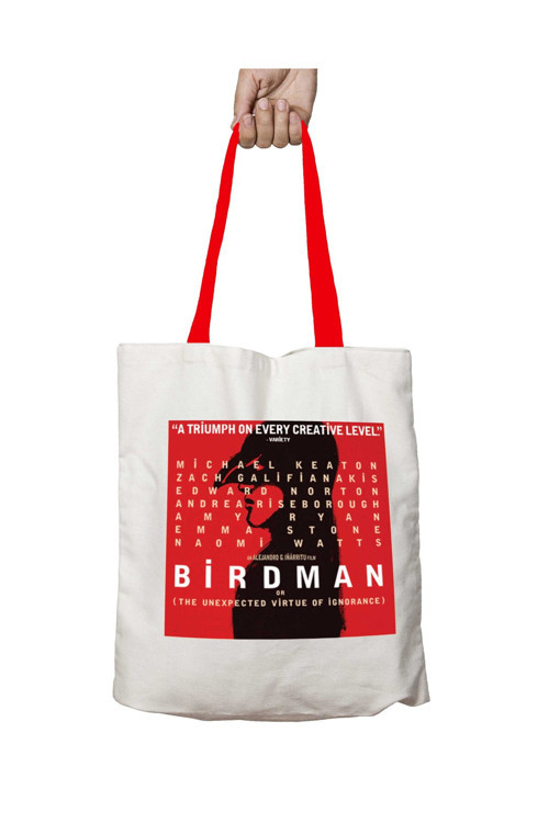 Art hedi̇ye Kırmızı Kulplu Birdman Yıkanabilir Omuz Çanta