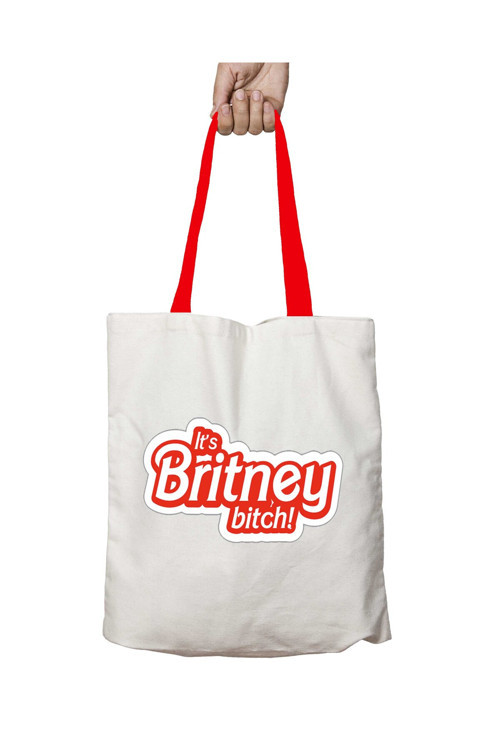 Art hedi̇ye Kırmızı Kulplu Britney Bitch Yıkanabilir Omuz Çanta