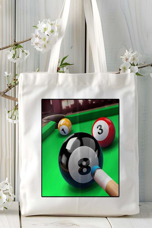 Art hedi̇ye 8ball poll Mobil Oyun Baskılı Omuz Çanta Çift tafaflı baskı kişiye özel 4