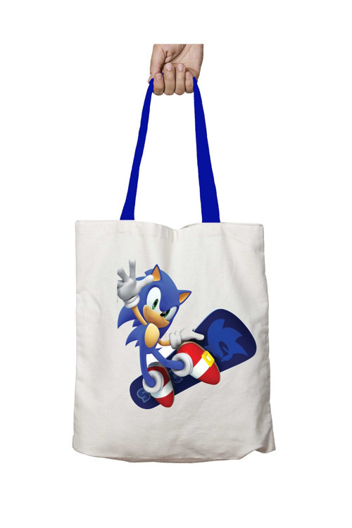Art hedi̇ye Mavi Kulplu Sonic Kaykay Yıkanabilir Omuz Çanta