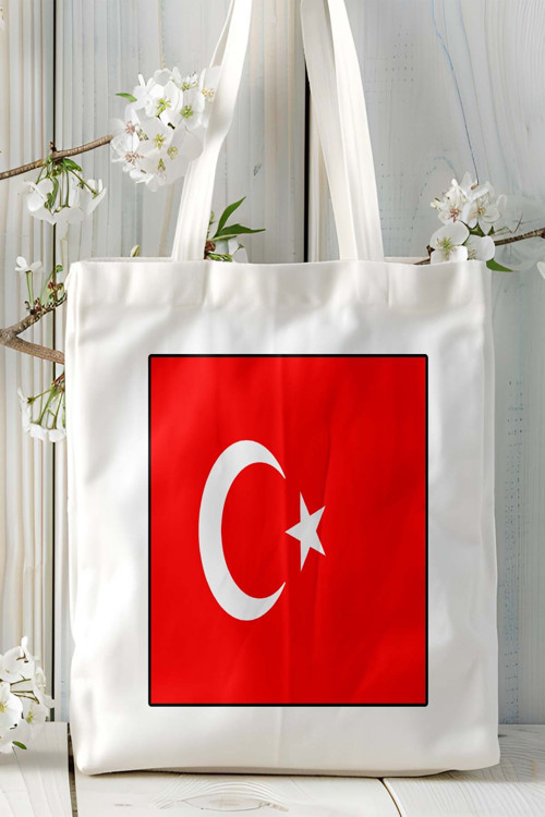 Art hedi̇ye türkiye bayrak Baskılı Omuz Çanta kişiye özel model