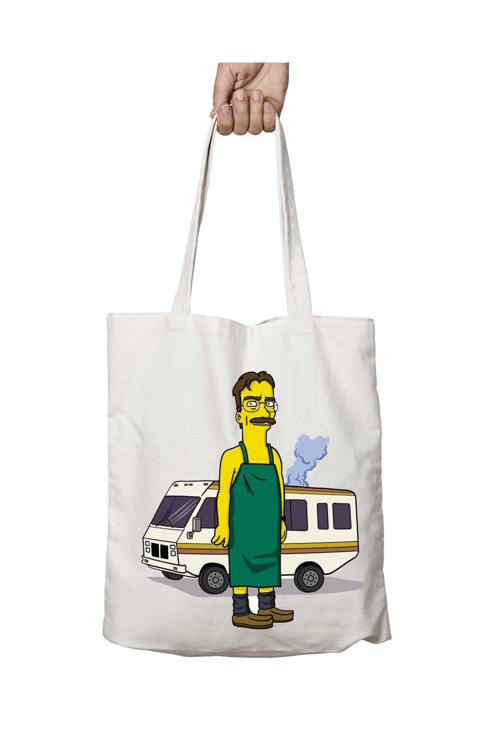 Art hedi̇ye Breaking Bad Simpsons iki Taraf Kalıcı Yıkanabilir Okul Plaj Omuz Bez Çanta