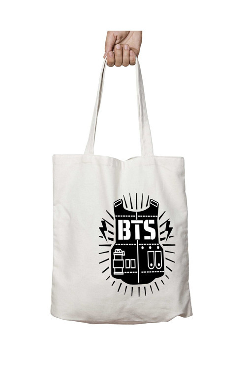 Art hedi̇ye Bts Logoo iki Taraf Kalıcı Yıkanabilir Okul Plaj Omuz Bez Çanta