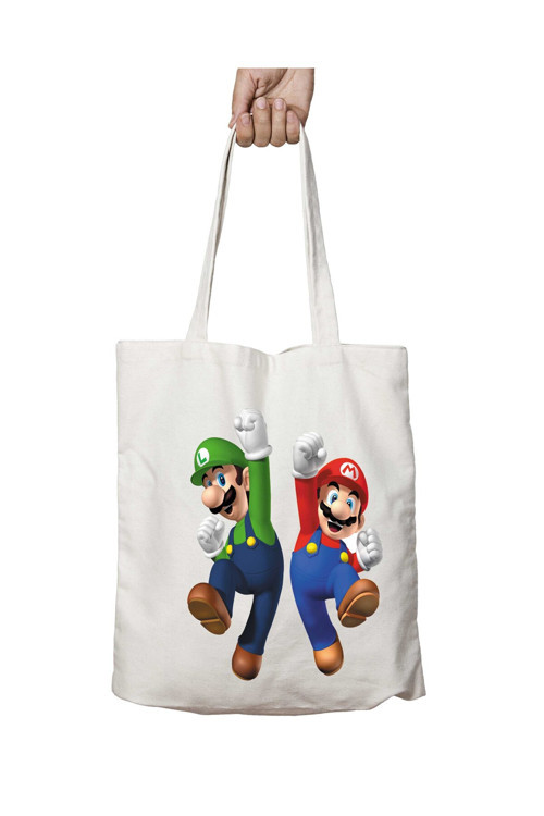 Art hedi̇ye Süper Mario Bros Luigi iki Taraf Kalıcı Yıkanabilir Okul Plaj Omuz Bez Çanta