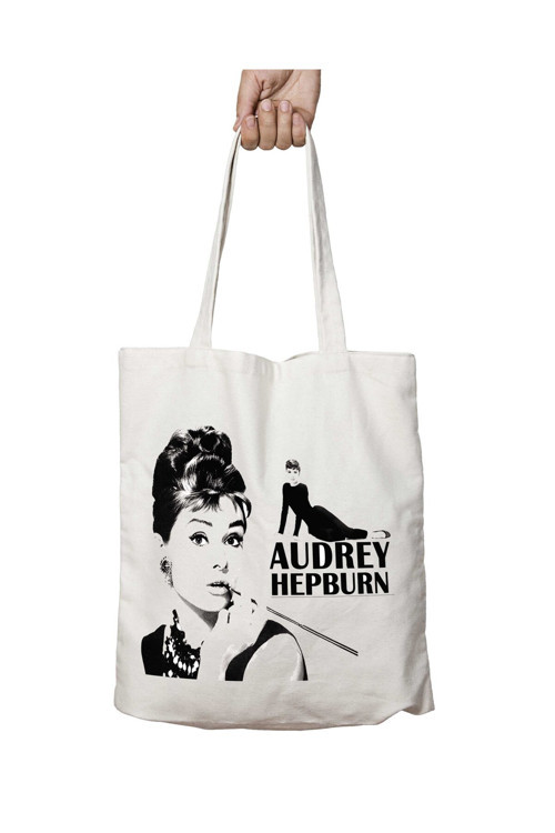 Art hedi̇ye Audrey Hepburn iki Taraf Kalıcı Yıkanabilir Okul Plaj Omuz Bez Çanta