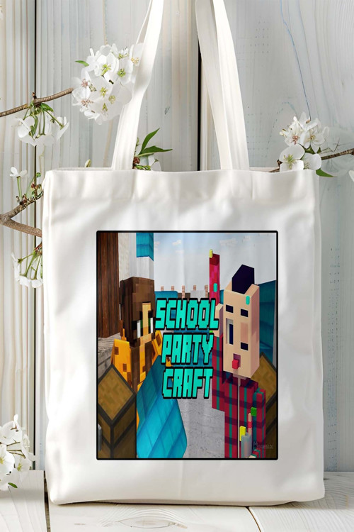 Art hedi̇ye school party craft Mobil Oyun Baskılı Bez Çanta Omuz Çantası Çift tafaflı baskı kişiye özel 4