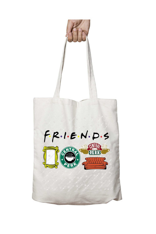 Art hedi̇ye Friends Semboller iki Taraf Kalıcı Yıkanabilir Okul Plaj Omuz Bez Çanta