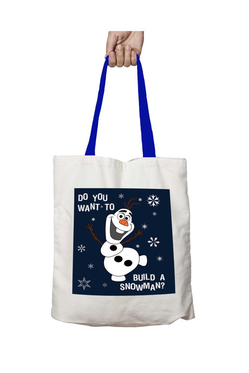 Art hedi̇ye Mavi Kulplu Do You Want To Olaf Frozen Yıkanabilir Omuz Çanta