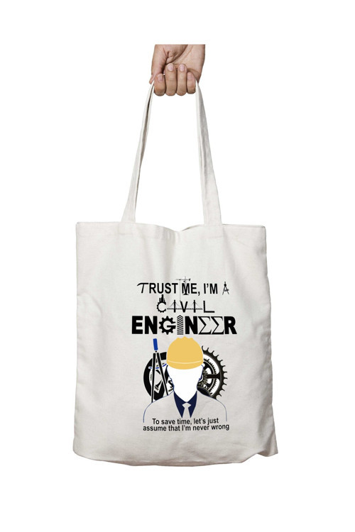 Art hedi̇ye Trust me, i'm a civil engineer iki Taraf Kalıcı Yıkanabilir Okul Plaj Omuz Bez Çanta