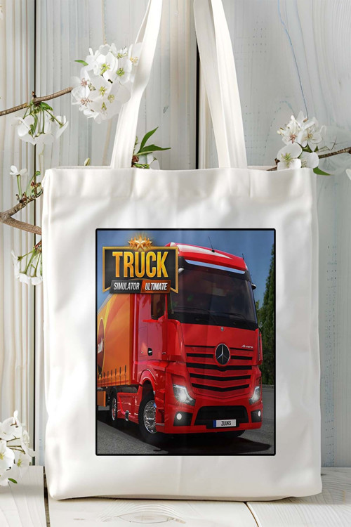 Art hedi̇ye truck smilator Mobil Oyun Baskılı Bez Çanta Omuz Çantası Çift tafaflı baskı kişiye özel 5