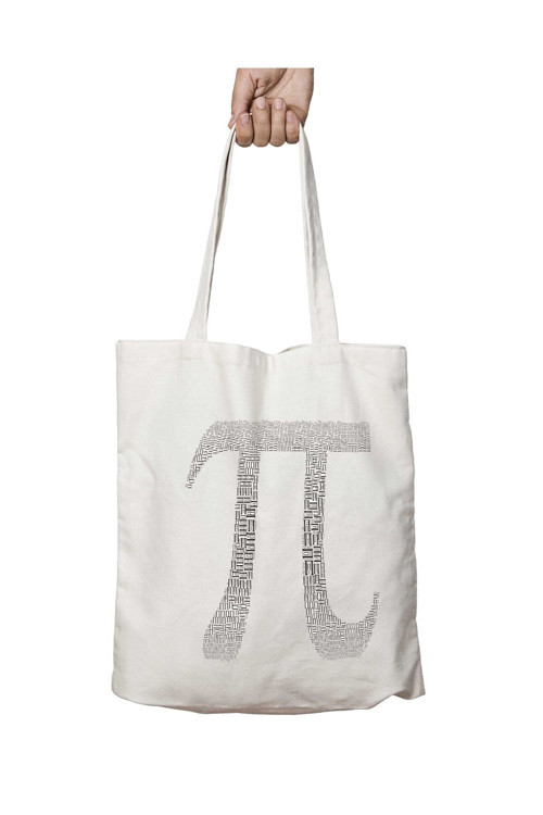 Art hedi̇ye Pi Günü Matematik Pi Sembol iki Taraf Kalıcı Yıkanabilir Okul Plaj Omuz Bez Çanta