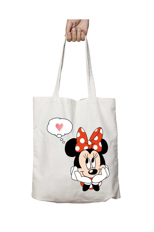 Art hedi̇ye Minnie-Mouse-Transparent iki Taraf Kalıcı Yıkanabilir Okul Plaj Omuz Bez Çanta