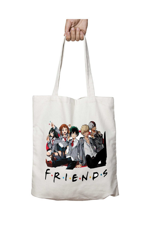 Art hedi̇ye Anime Friends iki Taraf Kalıcı Yıkanabilir Okul Plaj Omuz Bez Çanta