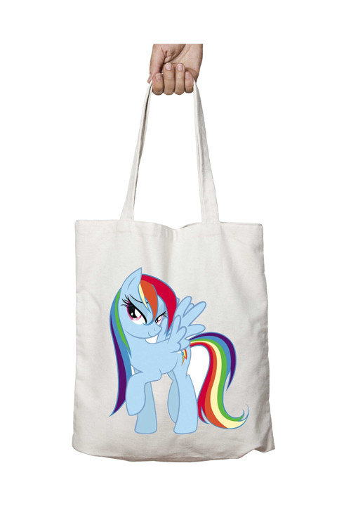 Art hedi̇ye My-Little-Pony iki Taraf Kalıcı Yıkanabilir Okul Plaj Omuz Bez Çanta