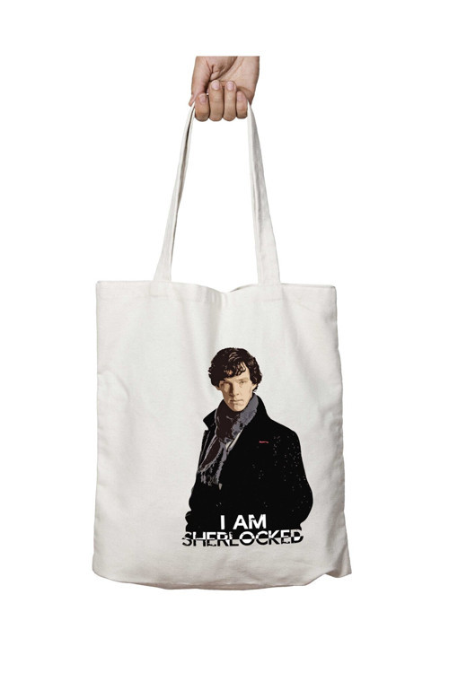 Art hedi̇ye I Am Sherlock Holmes iki Taraf Kalıcı Yıkanabilir Okul Plaj Omuz Bez Çanta