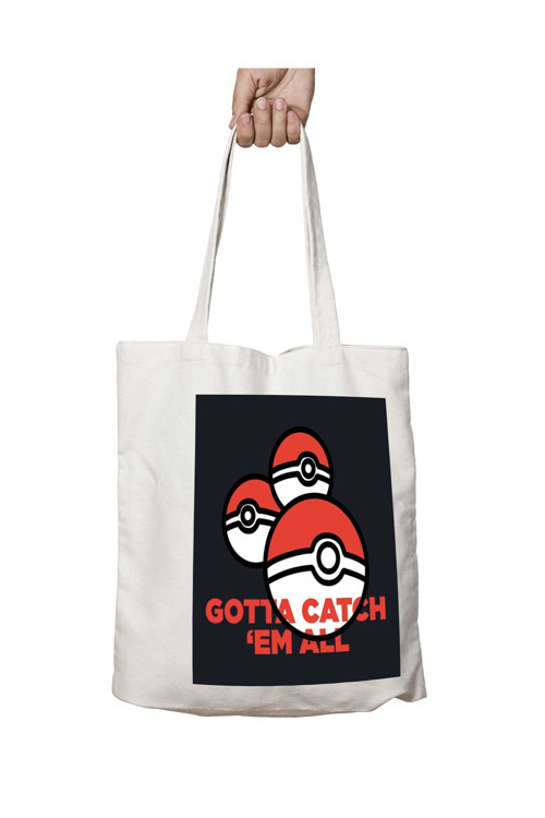 Art hedi̇ye Pokemon Poke Balls Gotta Catch Em All iki Tarafı Kalıcı Baskılı Yıkanabilir Çanta