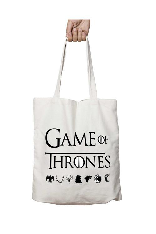 Art hedi̇ye Game Of Thrones Logo Simge Yazı iki Taraf Kalıcı Yıkanabilir Okul Plaj Omuz Bez Çanta