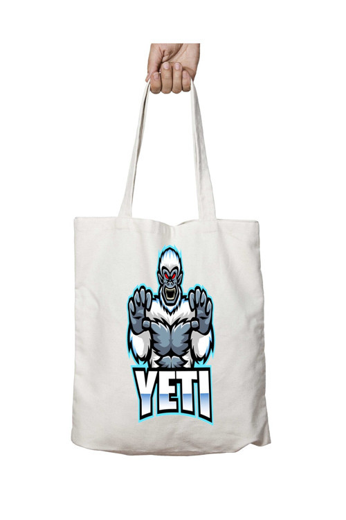 Art hedi̇ye Yeti iki Tarafı Kalıcı Baskılı Yıkanabilir Çanta