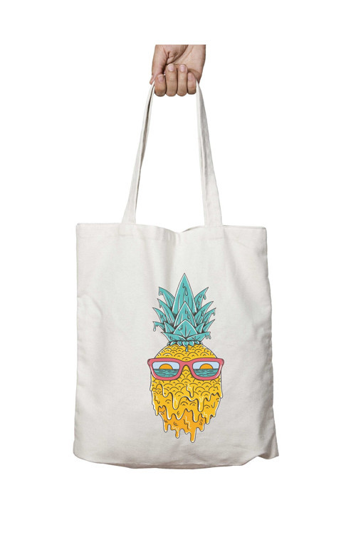 Art hedi̇ye Ananas Yaz iki Taraf Kalıcı Yıkanabilir Okul Plaj Omuz Bez Çanta