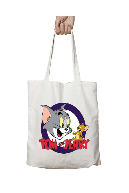 Art hedi̇ye Tom and Jerry 111 iki Taraf Kalıcı Yıkanabilir Okul Plaj Omuz Bez Çanta