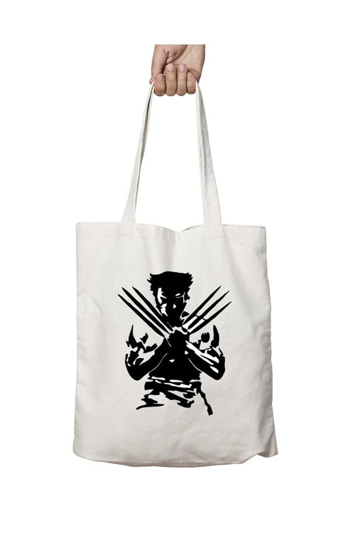Art hedi̇ye Wolverine White iki Tarafı Kalıcı Baskılı Yıkanabilir Çanta