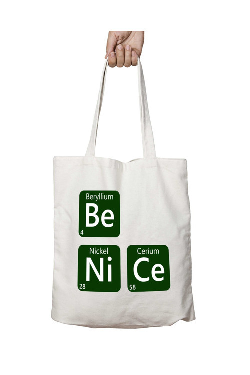 Art hedi̇ye Kibar ol Periodic Table Be NiCe iki Tarafı Kalıcı Baskılı Yıkanabilir Okul Plaj Omuz Bez Çantası