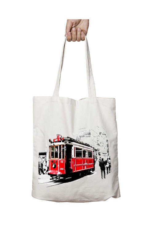 Art hedi̇ye Taksim Tramvay İstanbul iki Taraf Kalıcı Yıkanabilir Okul Plaj Omuz Bez Çanta