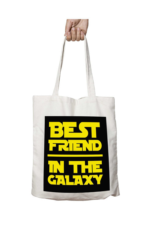 Art hedi̇ye Best Friend In Galaxy iki Tarafı Kalıcı Baskılı Yıkanabilir Okul Plaj Omuz Bez Çantası