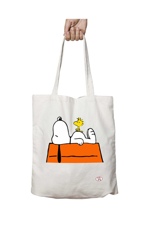 Art hedi̇ye SNOOPY iki Tarafı Kalıcı Baskılı Yıkanabilir Çanta