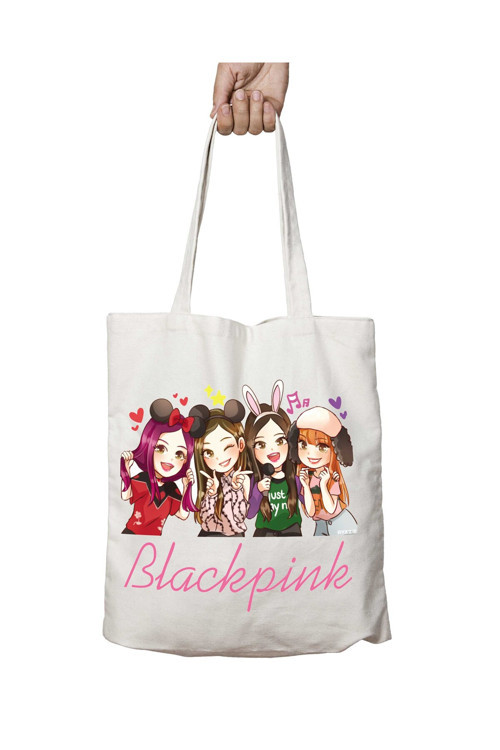 Art hedi̇ye Black Pink BlackPink KPOP iki Taraf Kalıcı Yıkanabilir Okul Plaj Omuz Bez Çanta