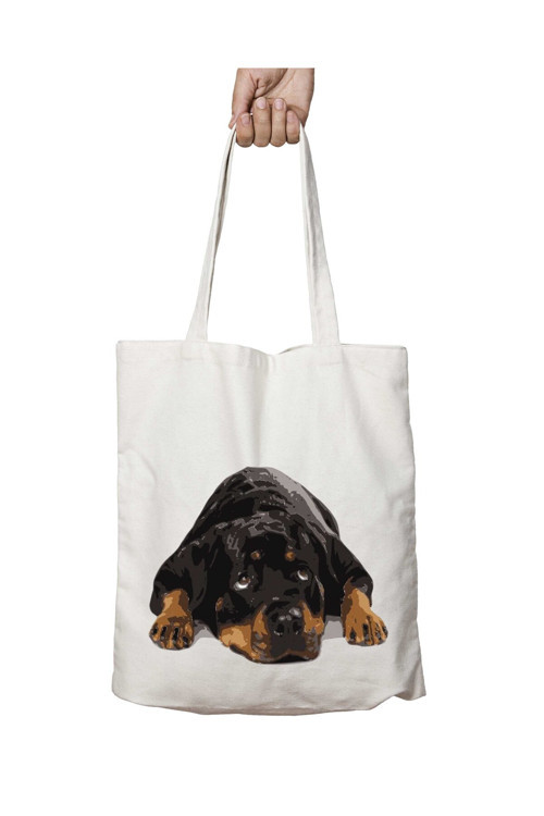 Art hedi̇ye Rottweiler iki Taraf Kalıcı Yıkanabilir Okul Plaj Omuz Bez Çanta