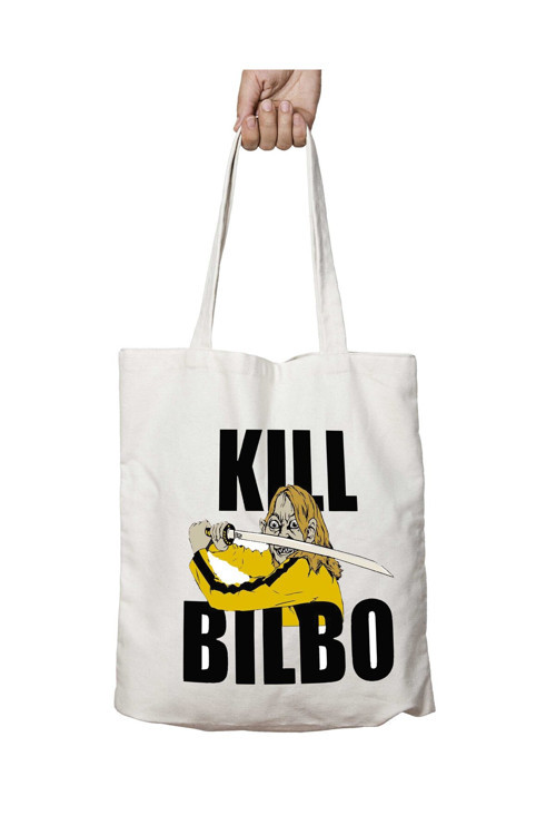 Art hedi̇ye Kill Bill Bilbo iki Taraf Kalıcı Yıkanabilir Okul Plaj Omuz Bez Çanta