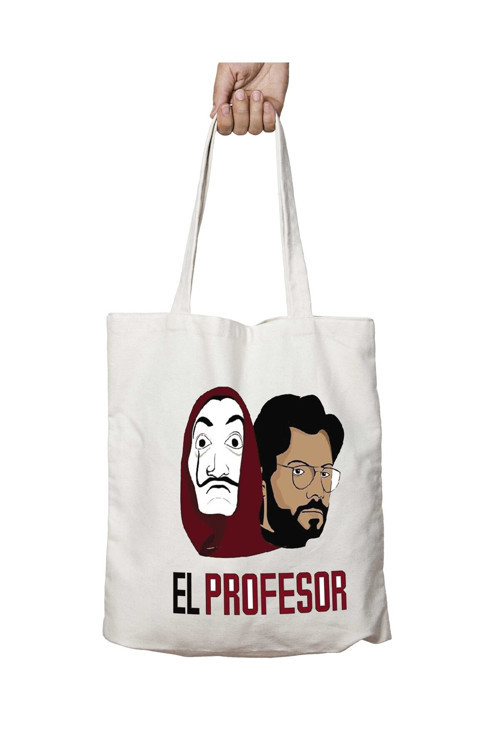 Art hedi̇ye La Casa De Papel El Profesor iki Taraf Kalıcı Yıkanabilir Okul Plaj Omuz Bez Çanta