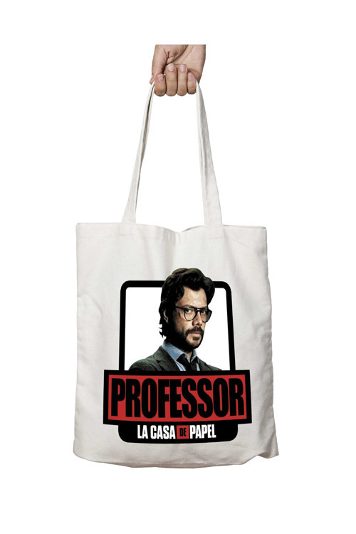 Art hedi̇ye La Casa De Papel Professor iki Tarafı Kalıcı Baskılı Yıkanabilir Çanta