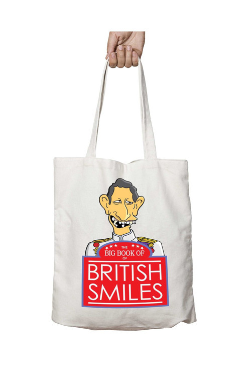 Art hedi̇ye The Big Book Of British Smiles iki Tarafı Kalıcı Baskılı Yıkanabilir Çanta