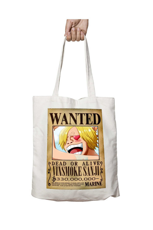Art hedi̇ye Wanted Vinsmoke Sanji a Anime iki Tarafı Kalıcı Baskılı Yıkanabilir Okul Plaj Omuz Bez Çantası