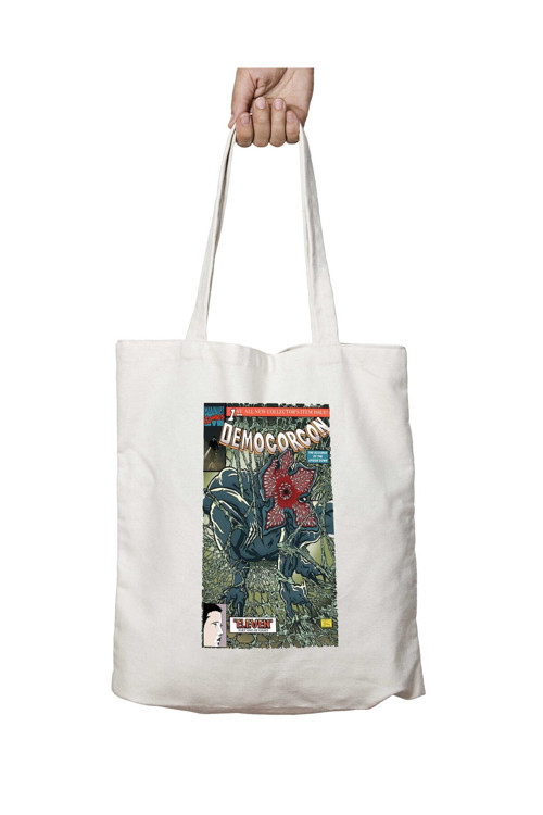 Art hedi̇ye Stranger Things Demogorgon Comic Cover iki Tarafı Kalıcı Baskılı Yıkanabilir Çanta