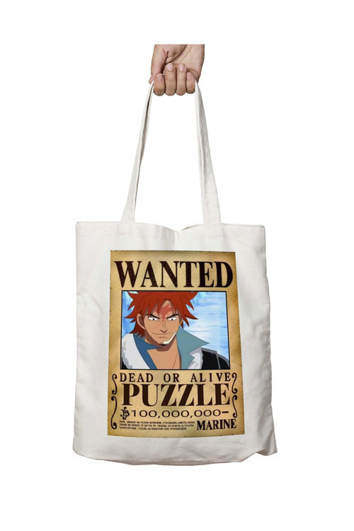Art hedi̇ye Wanted Puzzle Anime iki Tarafı Kalıcı Baskılı Yıkanabilir Okul Plaj Omuz Bez Çantası