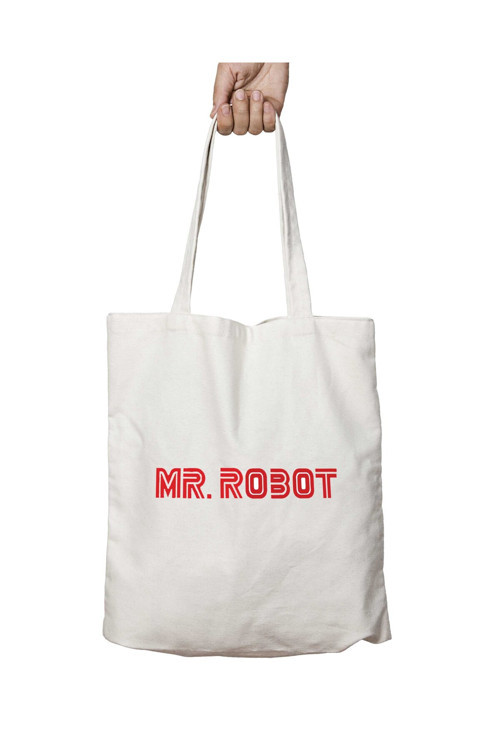 Art hedi̇ye Mr Robot Logo iki Tarafı Kalıcı Baskılı Yıkanabilir Okul Plaj Omuz Bez Çantası