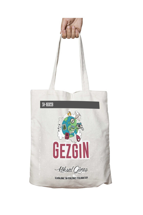 Art hedi̇ye Kişiye Özel Gezgin iki Tarafı Kalıcı Baskılı Yıkanabilir Çanta