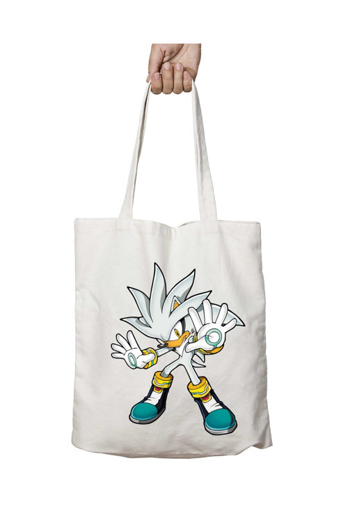 Art hedi̇ye Sonic Karakteri Beyaz iki Taraf Kalıcı Yıkanabilir Okul Plaj Omuz Bez Çanta
