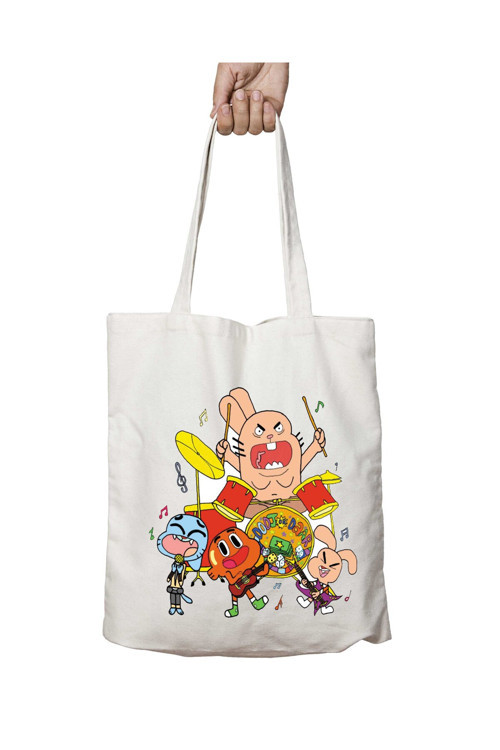Art hedi̇ye Gumball Karakterler iki Taraf Kalıcı Yıkanabilir Okul Plaj Omuz Bez Çanta