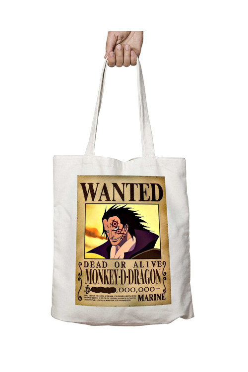 Art hedi̇ye Wanted Monkey D Dragon Anime iki Tarafı Kalıcı Baskılı Yıkanabilir Çanta
