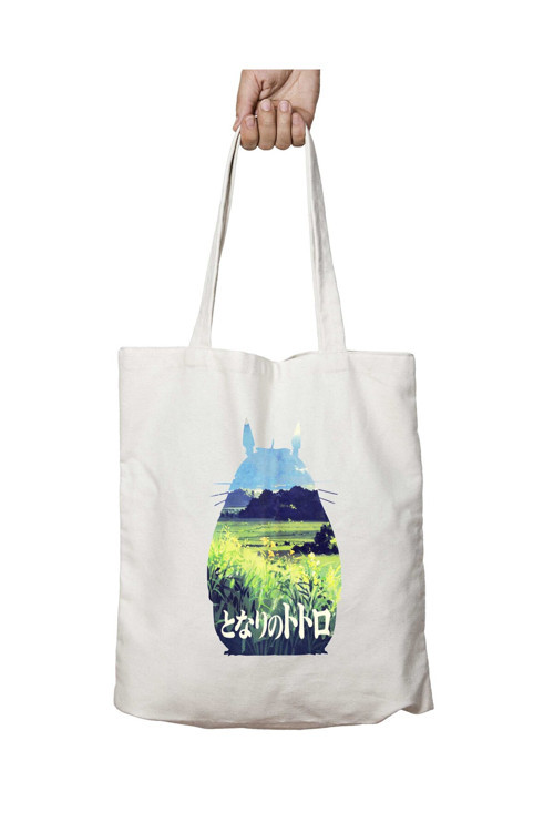 Art hedi̇ye Totoro 3 iki Tarafı Kalıcı Baskılı Yıkanabilir Çanta