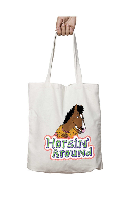 Art hedi̇ye Bojack Horseman Horsin Around At iki Taraf Kalıcı Yıkanabilir Okul Plaj Omuz Bez Çanta