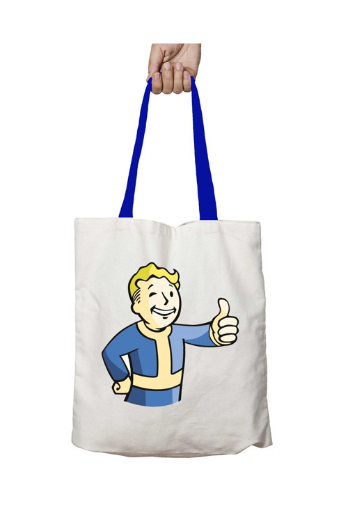 Art hedi̇ye Mavi Kulplu Fallout 4 Vault Boy Yıkanabilir Omuz Çanta