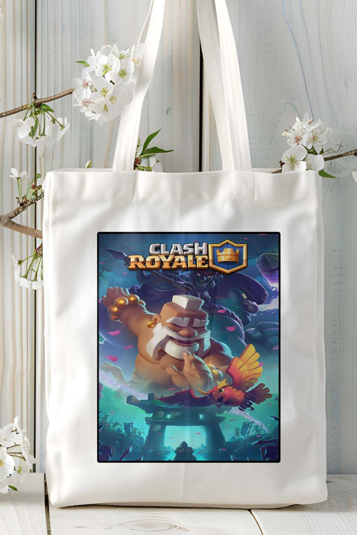 Art hedi̇ye clash royale Mobil Oyun Baskılı Bez Çanta Omuz Çantası Çift tafaflı baskı kişiye özel 7