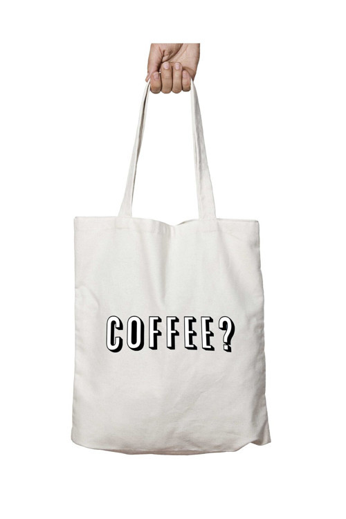 Art hedi̇ye The Coffee Kahve İster misin iki Tarafı Kalıcı Baskılı Yıkanabilir Çanta